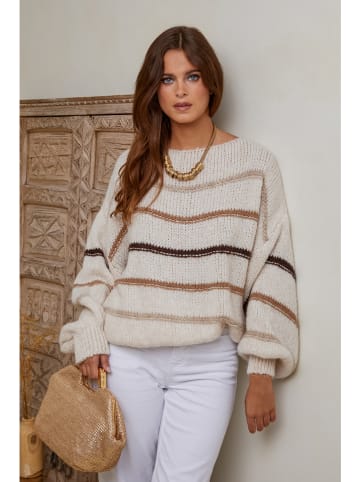 Joséfine Pullover "Zia" in Hellbraun/ Creme