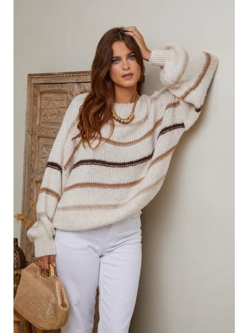 Joséfine Pullover "Zia" in Hellbraun/ Creme