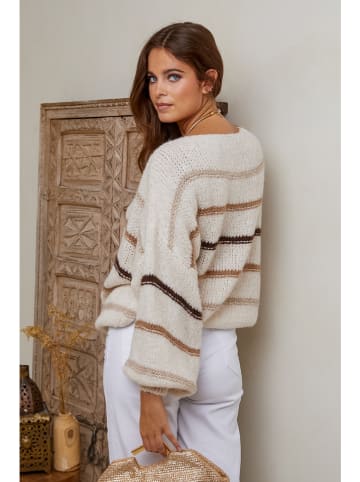 Joséfine Pullover "Zia" in Hellbraun/ Creme