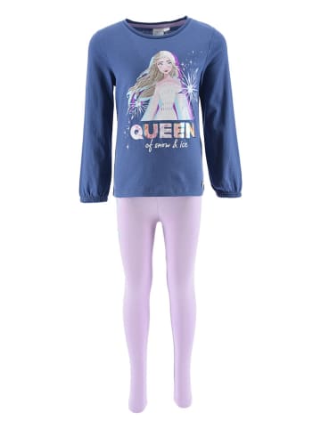 Disney Frozen 2tlg. Outfit "Frozen" in Blau/ Lila