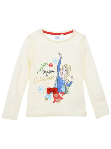 Disney Frozen Koszulka "Kraina Lodu" w kolorze kremowym ze wzorem