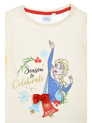 Disney Frozen Koszulka "Kraina Lodu" w kolorze kremowym ze wzorem