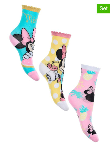 Disney Minnie Mouse Skarpety (3 pary) "Minnie" w różnych kolorach