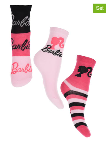 Barbie 3er-Set: Socken "Barbie" in Schwarz/ Pink