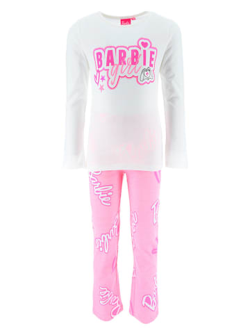 Barbie Pyjama "Barbie" wit/lichtroze