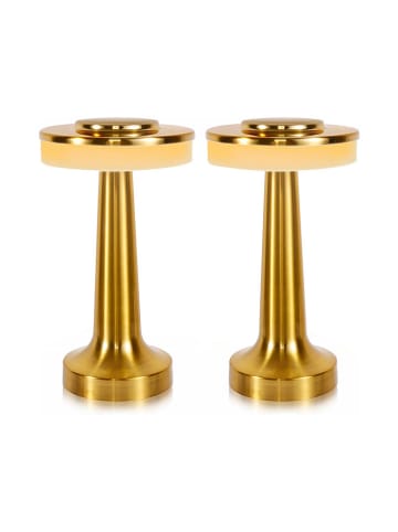 lumisky 2er-Set: Tischleuchten in Gold - (H)20,5 x Ø 12,3 cm