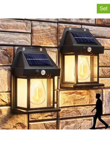 lumisky 4-delige set: ledsolarlampen zwart - (B)12 x (H)17,3 cm