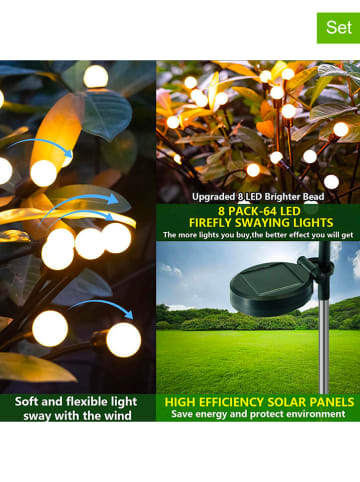 lumisky Lampy solarne LED (4 szt.) w kolorze czarnym - wys. 73 cm