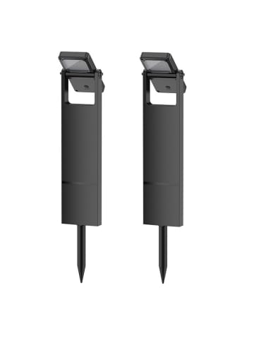 lumisky 2er-Set: LED-Solargartenstecker in Schwarz - (B)16,2 x (H)49 cm