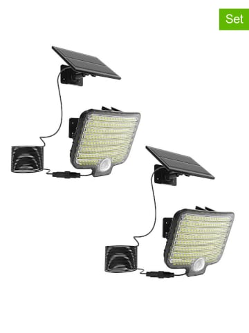 lumisky 2er-Set: LED-Solarleuchten in Schwarz - (B)14,8 x (H)9,6 cm