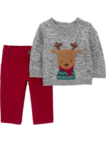 carter's 2-delige outfit grijs/rood