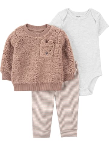carter's 3-częściowy zestaw w kolorze jasnobrązowo-białym