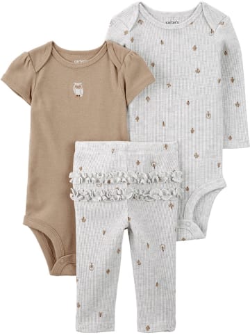 carter's 3tlg. Outfit in Hellbraun/ Grau
