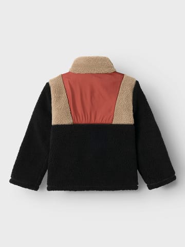name it Fleecejacke "Milano" in Schwarz/ Rot/ Beige