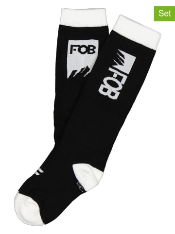4F 2er-Set: Ski-/Snowboardsocken in Schwarz/Weiß