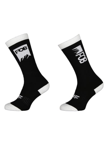 4F 2er-Set: Ski-/Snowboardsocken in Schwarz/Weiß