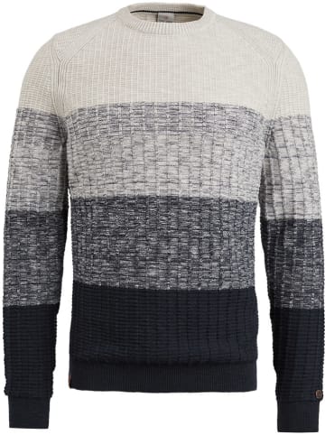 CAST IRON Pullover in Grau/ Dunkelblau/ Creme