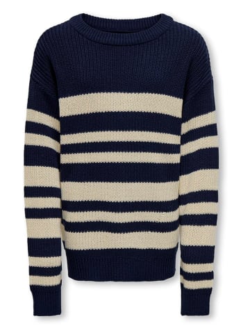 KIDS ONLY Sweter "Ruben" w kolorze granatowo-beżowym