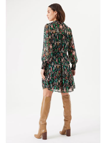 Garcia Jurk zwart/groen/lichtroze