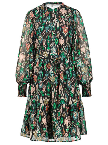 Garcia Jurk zwart/groen/lichtroze
