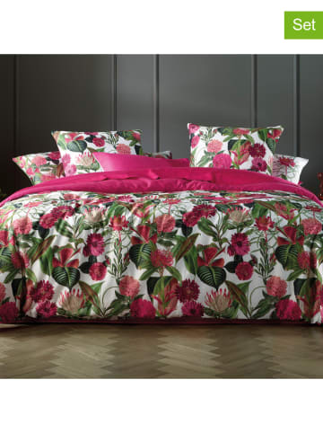 CXL by Christian Lacroix 2er-Set: Satin-Kissenbezüge in Pink/ Grün