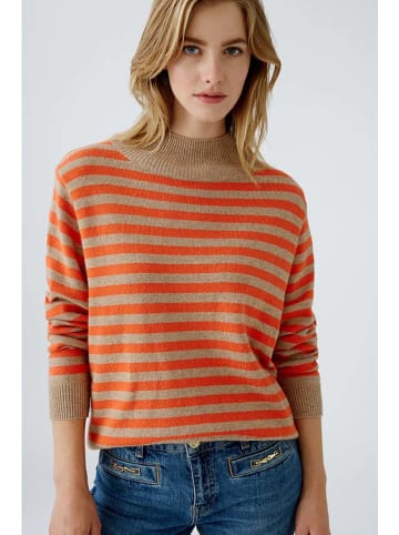 Oui Pullover in Beige/ Orange