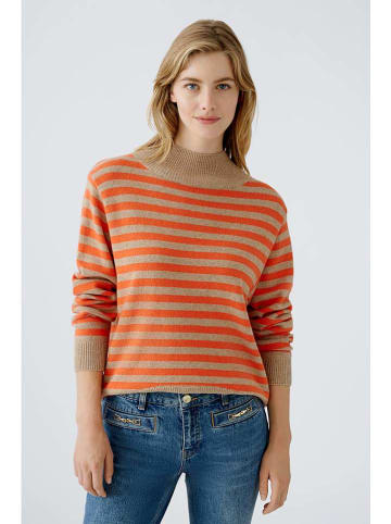 Oui Pullover in Beige/ Orange