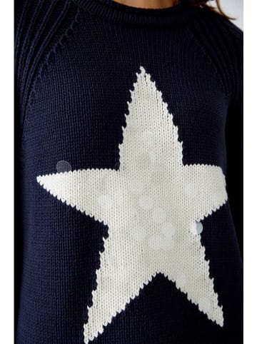 Oui Trui donkerblauw/wit