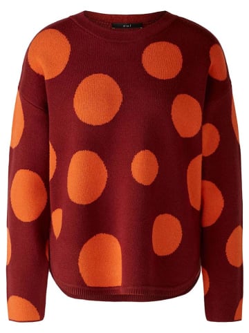 Oui Pullover in Bordeaux/ Orange