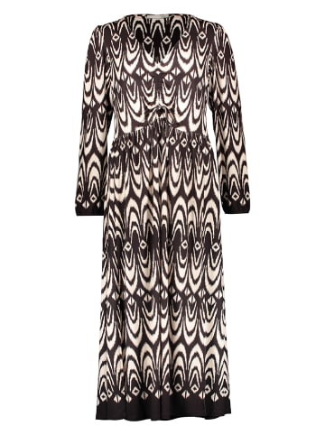 Oui Kleid in Creme/ Dunkelbraun