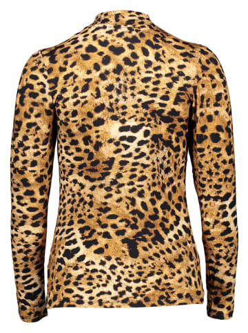 Oui Longsleeve beige/zwart