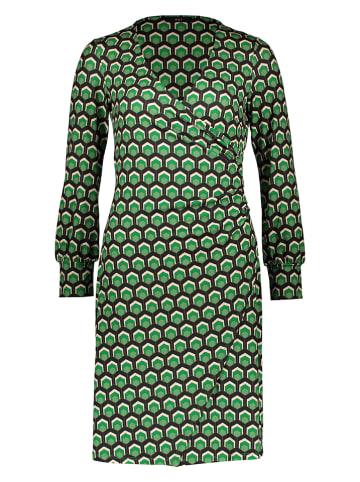 Oui Jurk groen/donkerbruin