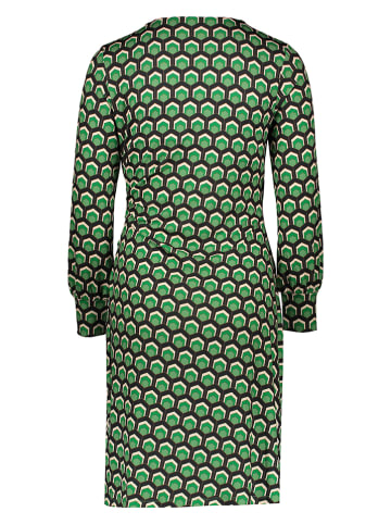 Oui Kleid in Grün/ Dunkelbraun