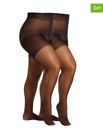 camano 2er-Set: Strumpfhosen "Basic Curvy" in Schwarz - 20 DEN