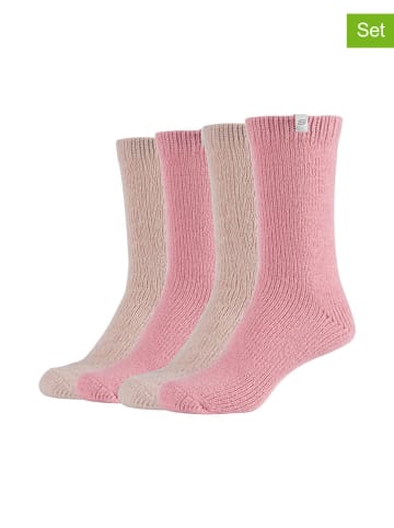 Skechers 4-delige set: sokken beige/lichtroze