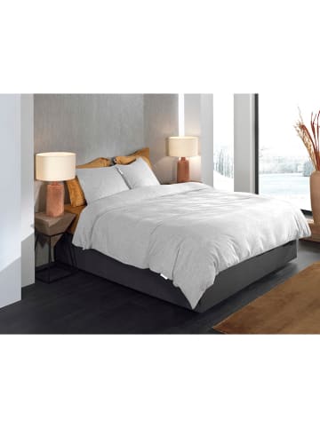 HNL Flanellen beddengoedset "Franela" lichtgrijs