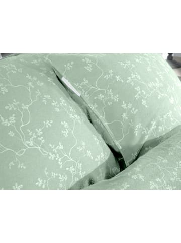 HNL Flanellen beddengoedset "Alloro" groen