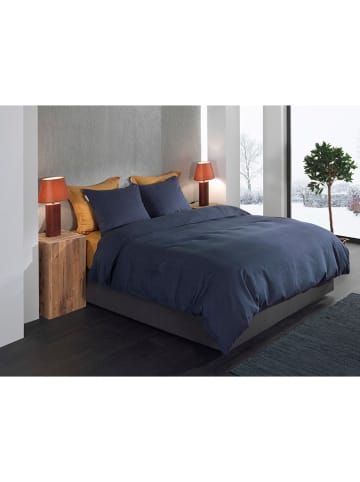 HNL Flanellen beddengoedset "Spina" donkerblauw