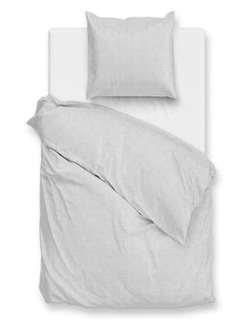 HNL Flanellen beddengoedset "Flanella di Lino" lichtgrijs