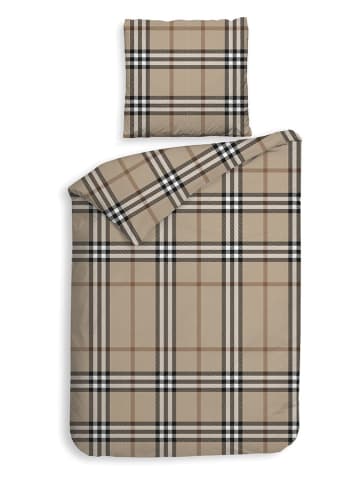 HNL Komplet pościeli flanelowej "Leonardo" w kolorze beżowym