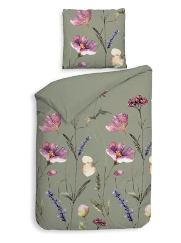 HNL Flanellen beddengoedset "Vico" groen