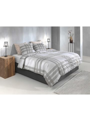 HNL Flanell-Bettwäsche-Set "Rombi" in Beige/ Hellbraun
