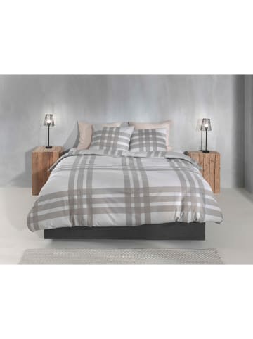 HNL Flanell-Bettwäsche-Set "Rombi" in Beige/ Hellbraun