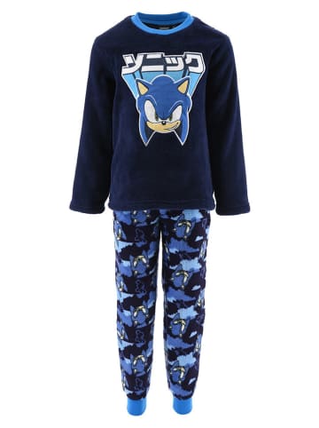 Sonic Fleece pyjama "Sonic" donkerblauw