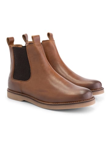 TRAVELIN' Leder-Chelsea-Boots "Blagnac" in Hellbraun