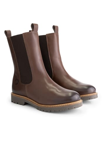 TRAVELIN' Leren chelseaboots "Forsand" bruin