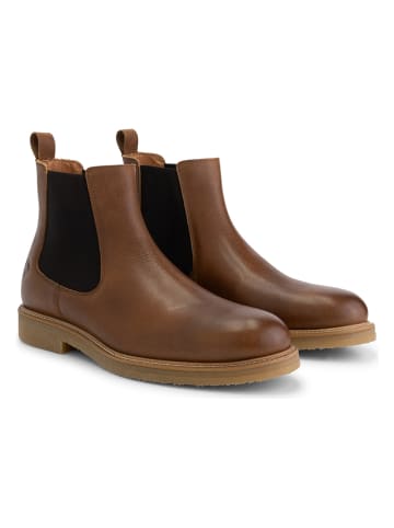 TRAVELIN' Leder-Chelsea-Boots "Glaston" in Hellbraun