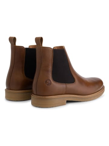 TRAVELIN' Leder-Chelsea-Boots "Glaston" in Hellbraun