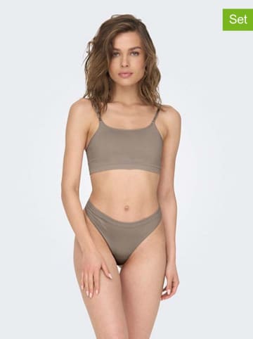 ONLY 3er-Set: Strings in Taupe