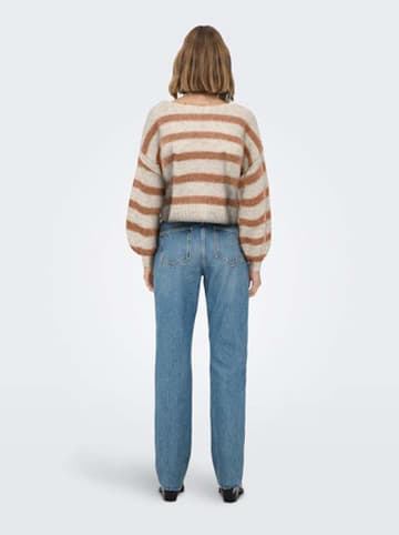 ONLY Sweter w kolorze beżowo-jasnobrązowym